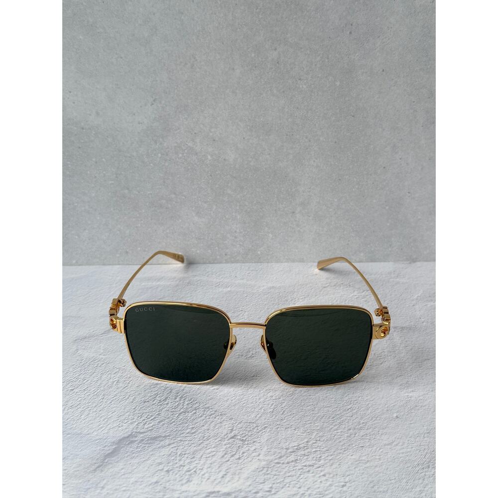 NEW Gucci GG1937S Gold Square Grey Lens Sunglasses $710 - Picture 5 of 10